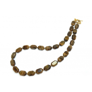 Tiger's Eye Necklace - Faceted Oval Beads